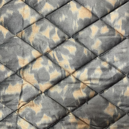Deadstock Abstract Animal/Camouflage Print Reversible Quilted Velvet Fabric