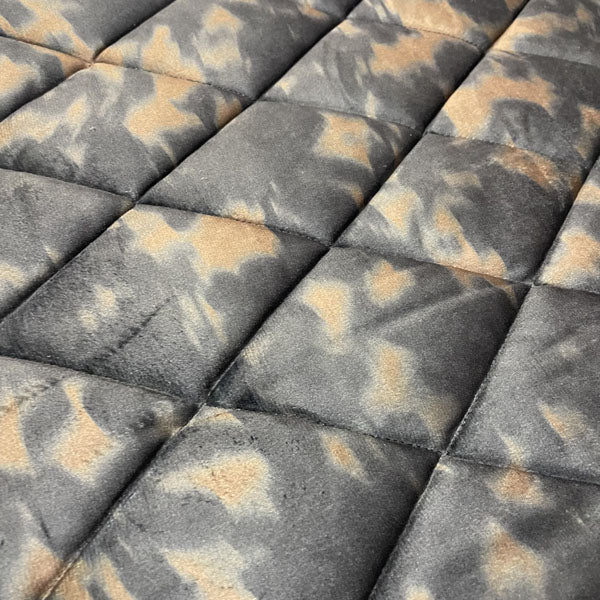 Deadstock Abstract Animal/Camouflage Print Reversible Quilted Velvet Fabric