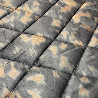 Deadstock Abstract Animal/Camouflage Print Reversible Quilted Velvet Fabric