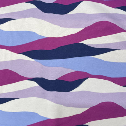Deadstock Purple Wavy Stripe Alpine Fleece Backed Sweatshirting Fabric