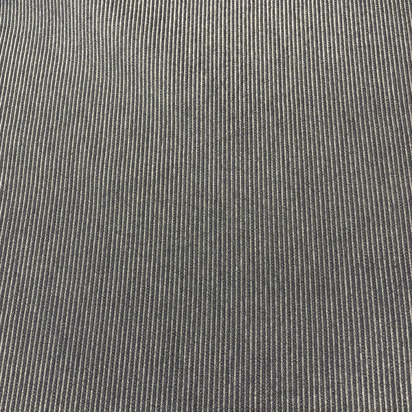 Deadstock Navy Striped Stretch Denim Fabric