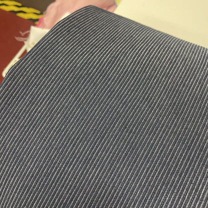 Deadstock Navy Striped Stretch Denim Fabric