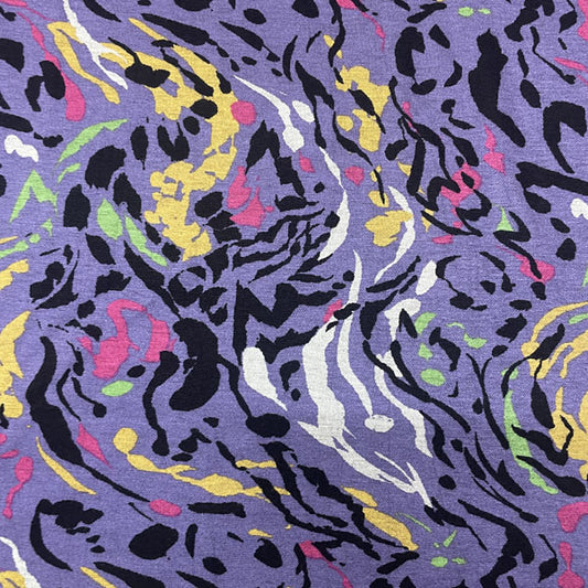 Deadstock Colourful Purple Zebra Stripe Viscose Ponte Roma Fabric