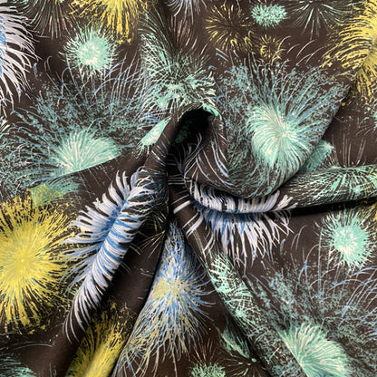 Deadstock Blue & Green Firework Alpine Fleece Backed Sweatshirting Fabric