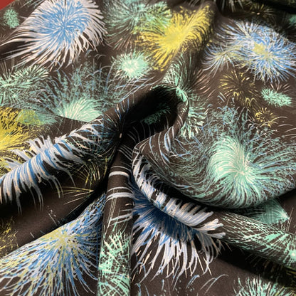 Deadstock Blue & Green Firework Alpine Fleece Backed Sweatshirting Fabric