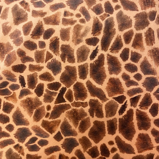Deadstock Brown Giraffe Print Velvet Fabric