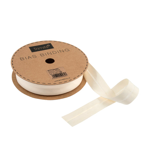 Trim: Bias Binding: Polycotton: 25mm: Cream