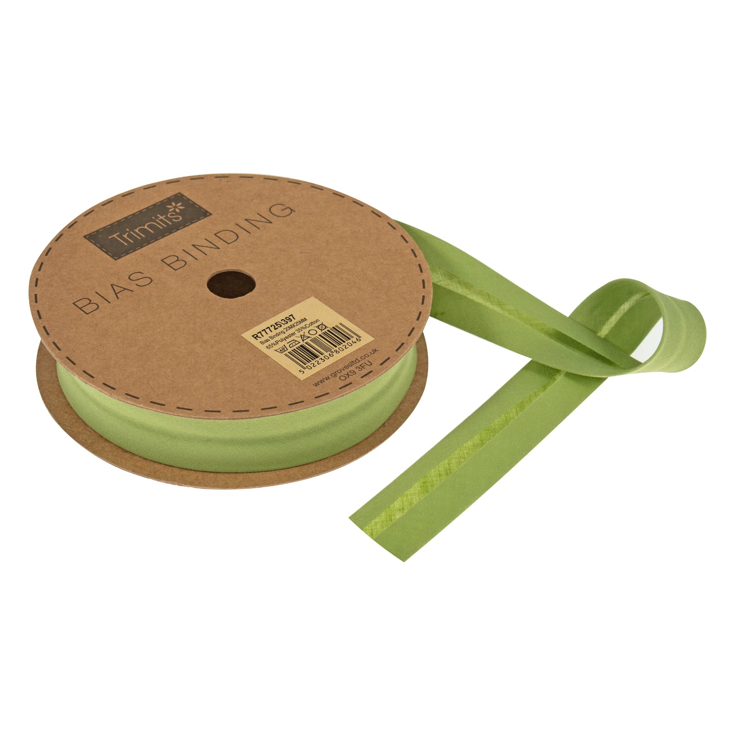 Trim: Bias Binding: Polycotton: 25mm: Olive