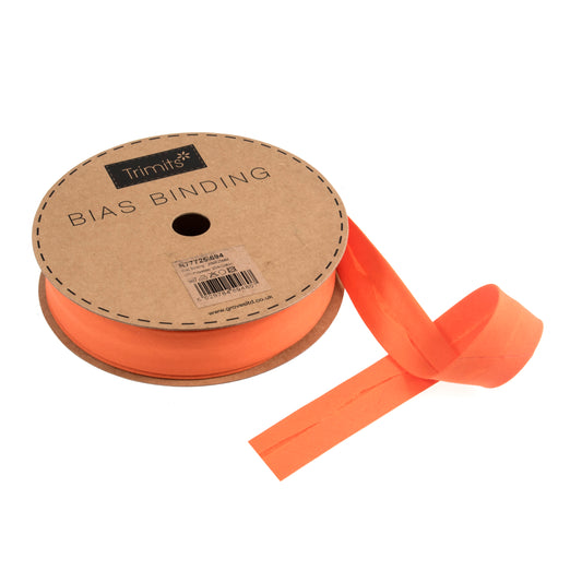 Trim: Bias Binding: Polycotton: 25mm: Orange