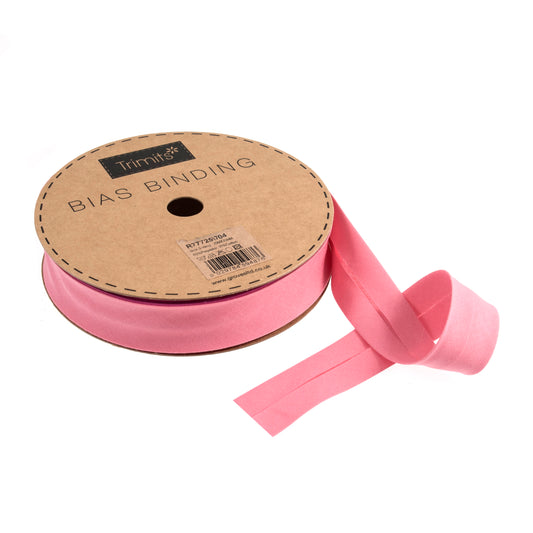 Trim: Bias Binding: Polycotton: 25mm: Pink