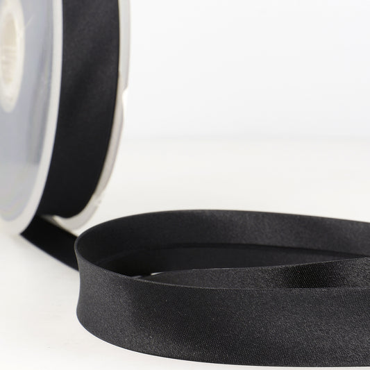Trim: Bias Binding: Satin: 20mm: Black