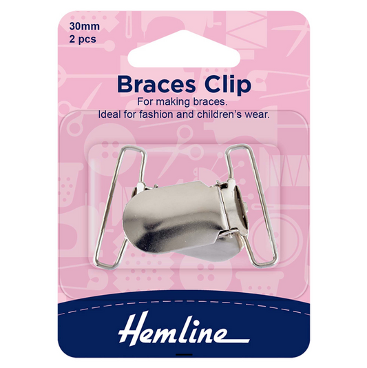 Braces Clip: 30mm: Nickel: 2 Pieces