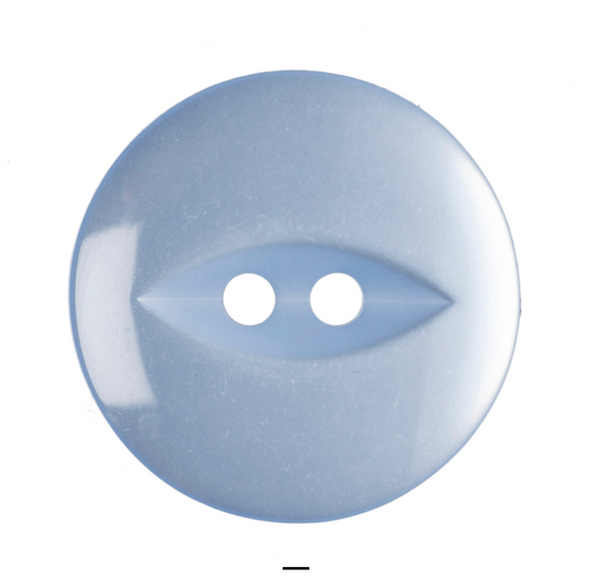Buttons: Fish Eye: Polyester: 19mm: Light Blue