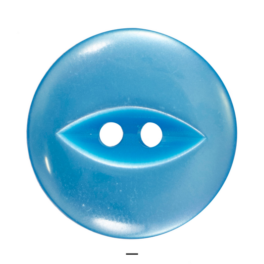 Buttons: Fish Eye: Polyester: 16mm: Bright Blue