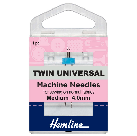 Sewing Machine Needles: Twin Universal: 80(12) 4mm: 1 Piece