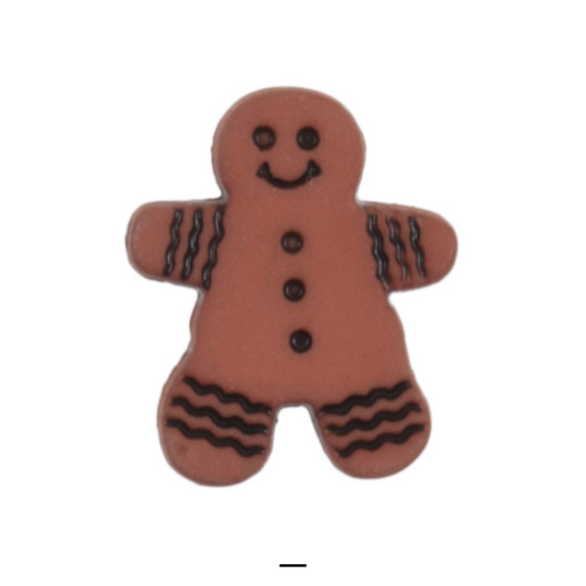 Buttons: Gingerbread Man: Shanked: 18mm: 25 Pieces