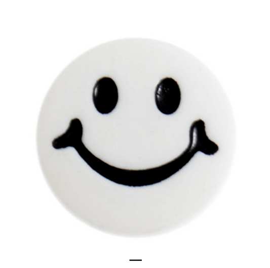 Buttons: Smiley Face: 15mm: Matt White