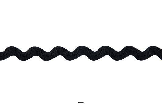 Trim: Ric Rac: Polyester: 14mm: Black
