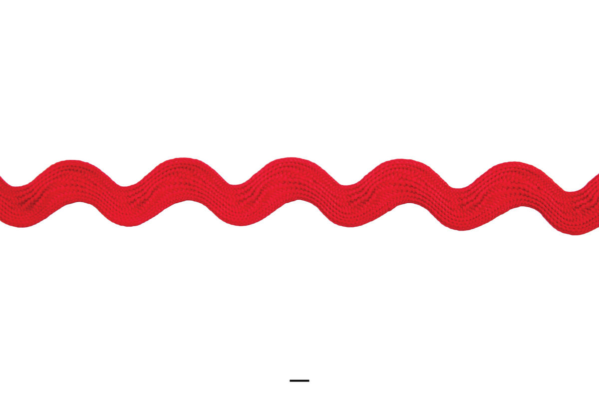 Trim: Ric Rac: Polyester: 14mm: Red