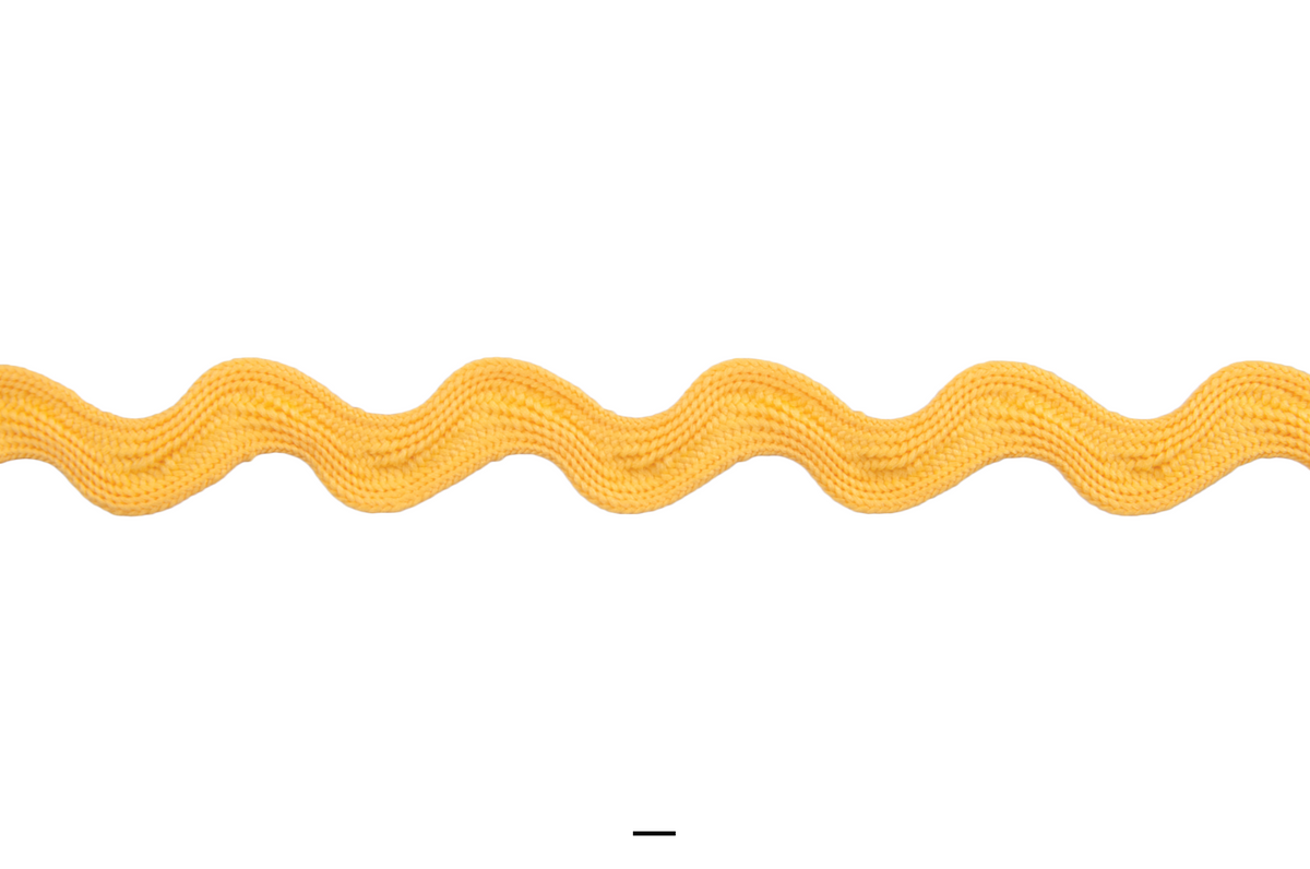 Trim: Ric Rac: Polyester: 14mm: Yellow