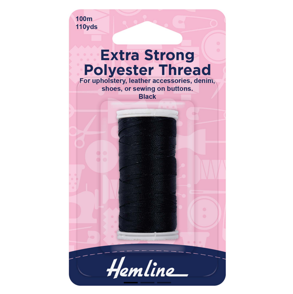 Thread: Extra Strong: Polyester: 100m: Black
