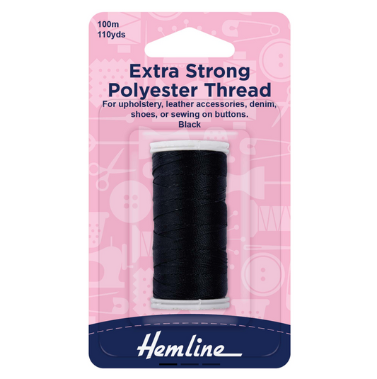 Thread: Extra Strong: Polyester: 100m: Black