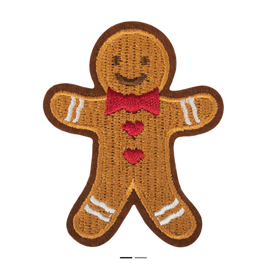 Gingerbread Man Iron On Motif Patch