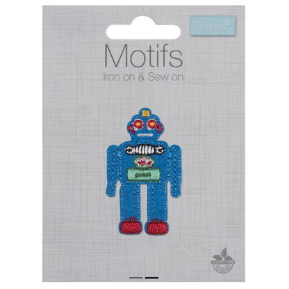 Robot Iron On Motif Patch