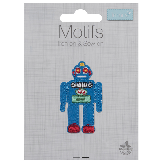 Robot Iron On Motif Patch