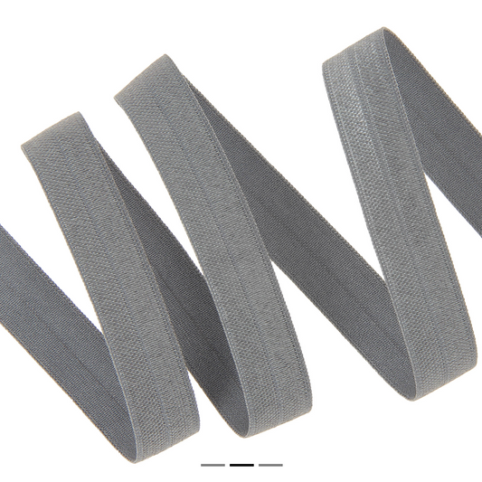 Elastic: Fold-Over: 25m x 15mm: Grey