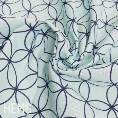 Blue Geometric Circles Canvas Deadstock Fabric