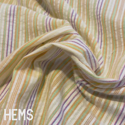 Multicolour Stripe Polycotton Deadstock Fabric