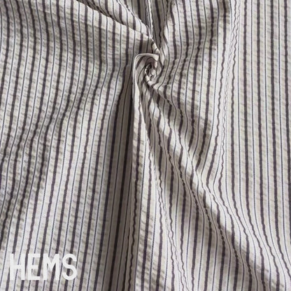 Seersucker Stripes Cotton Polyester Mix Deadstock Fabric