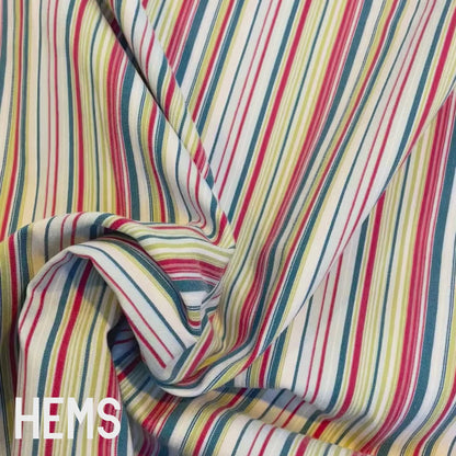 Multicolour Stripe Bengaline Deadstock Fabric