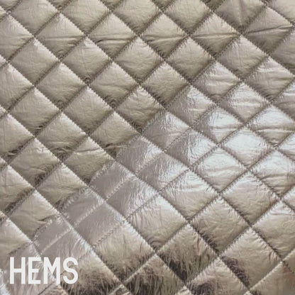 Silver & Grey Double-Sided Quilted Fur Coating Fabric