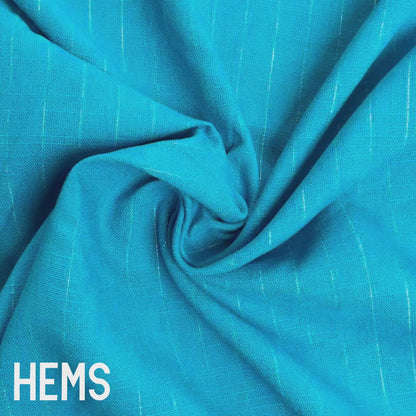 Teal Linen Mix with Silver Stripes Deadstock Fabric