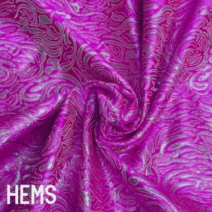 Pink & Silver Brocade Deadstock Fabric
