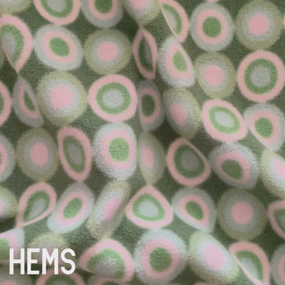 Green Geometric Circle Polar Fleece Fabric